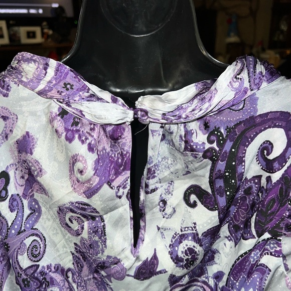 Dressbarn Paisley Roll Neck Blouse - Picture 5 of 9